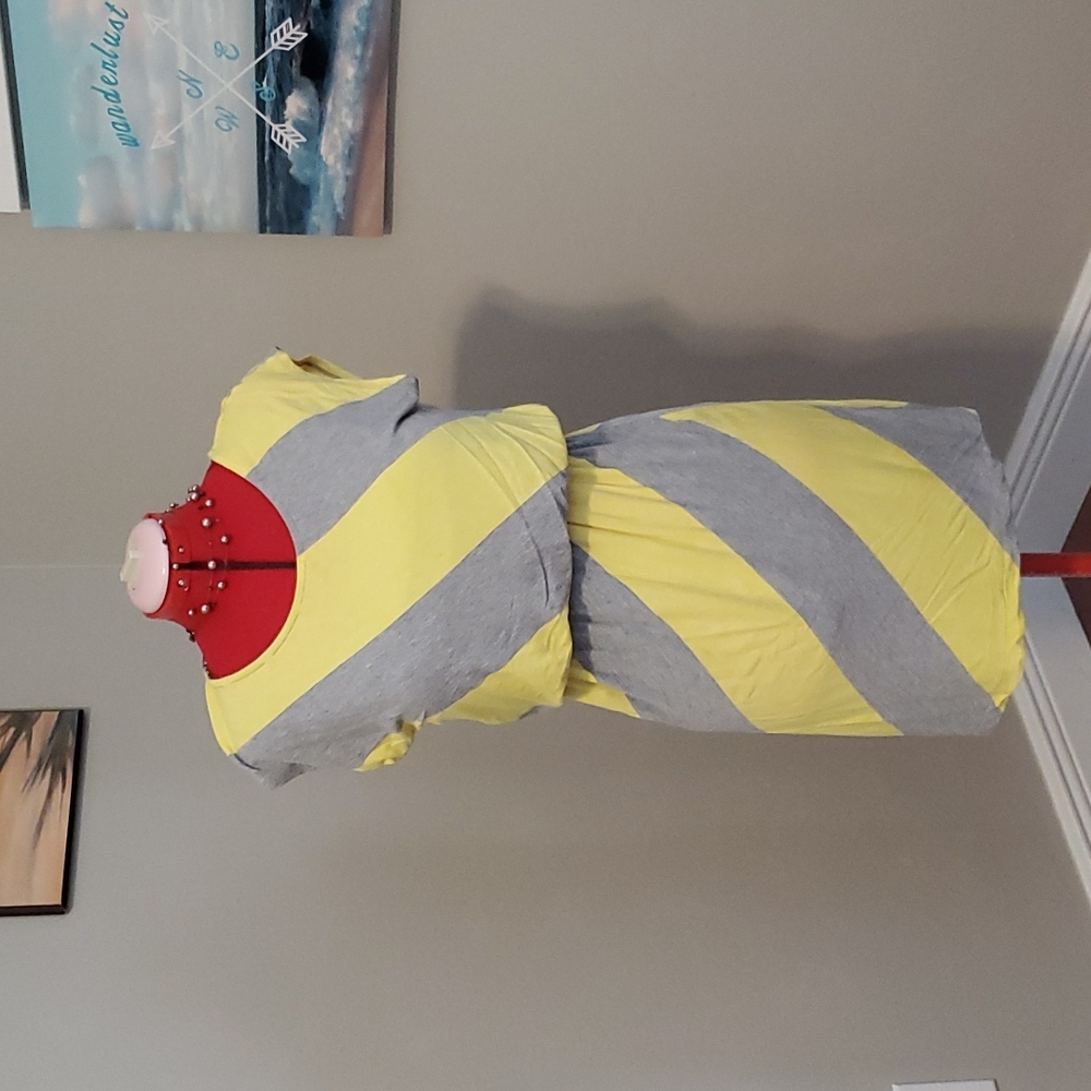 Cato, striped yellow grey dress, size small